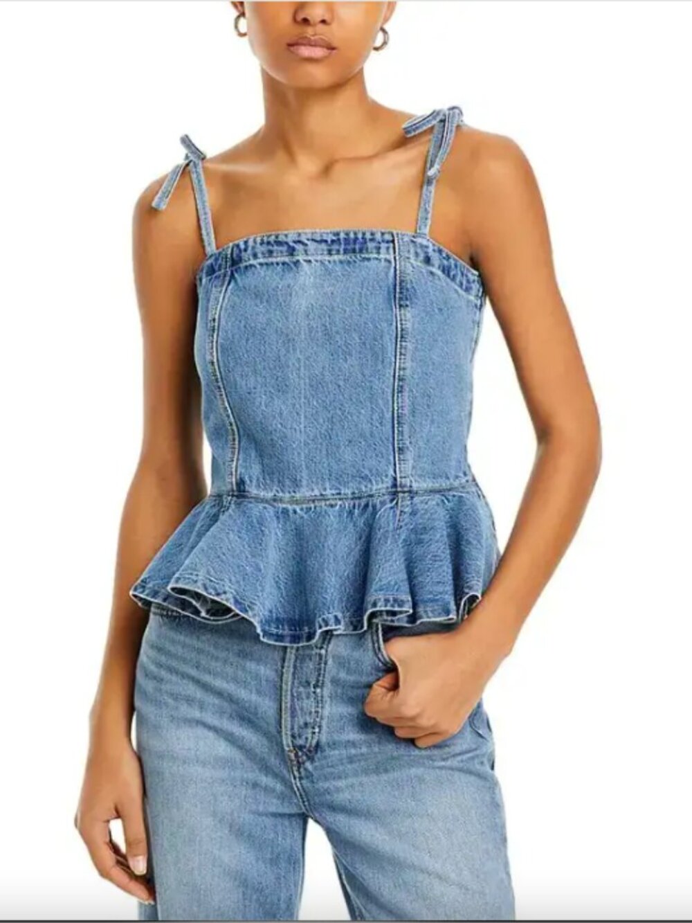 Re/Done Denim Peplum in Hacienda Size:XS